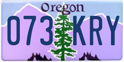 OR license plate 073KRY