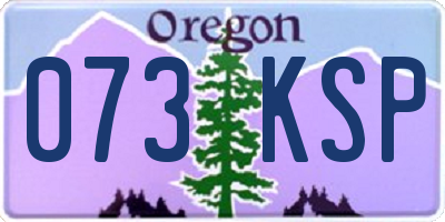 OR license plate 073KSP