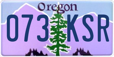 OR license plate 073KSR