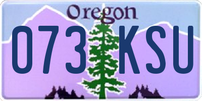 OR license plate 073KSU