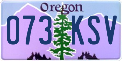 OR license plate 073KSV