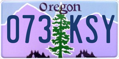 OR license plate 073KSY