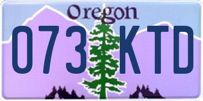 OR license plate 073KTD