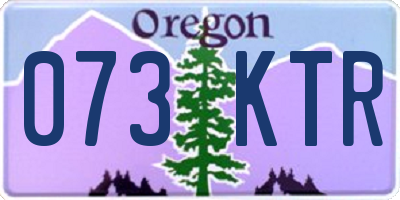 OR license plate 073KTR