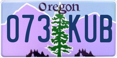 OR license plate 073KUB