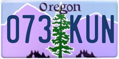 OR license plate 073KUN