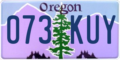 OR license plate 073KUY