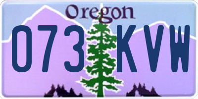 OR license plate 073KVW