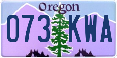 OR license plate 073KWA