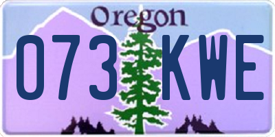 OR license plate 073KWE