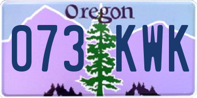 OR license plate 073KWK