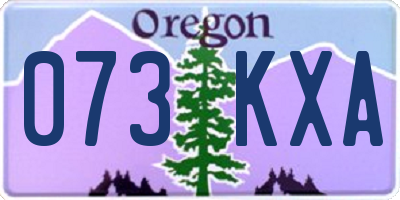 OR license plate 073KXA