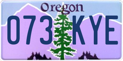 OR license plate 073KYE