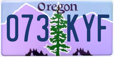 OR license plate 073KYF