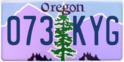 OR license plate 073KYG