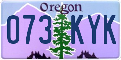 OR license plate 073KYK