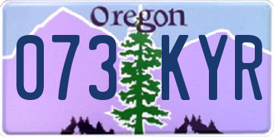 OR license plate 073KYR