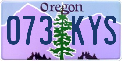 OR license plate 073KYS