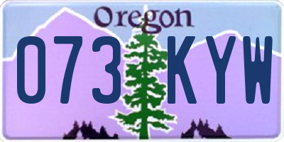 OR license plate 073KYW