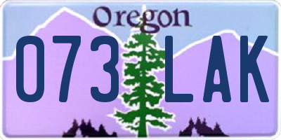 OR license plate 073LAK