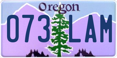 OR license plate 073LAM