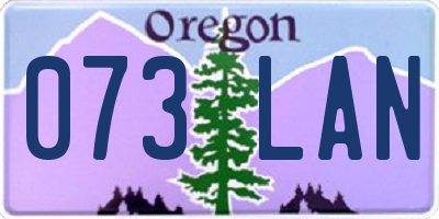 OR license plate 073LAN