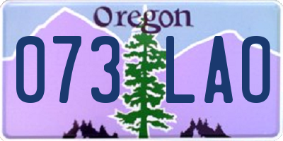 OR license plate 073LAO