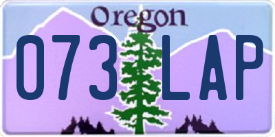 OR license plate 073LAP