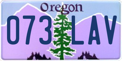 OR license plate 073LAV
