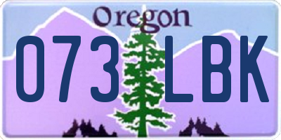 OR license plate 073LBK