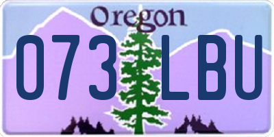 OR license plate 073LBU