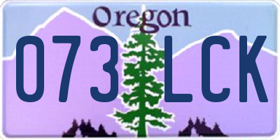 OR license plate 073LCK