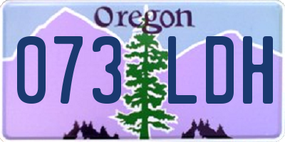 OR license plate 073LDH