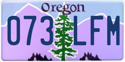 OR license plate 073LFM