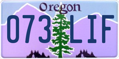OR license plate 073LIF
