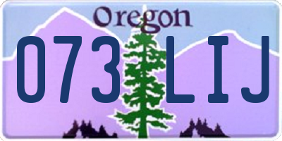 OR license plate 073LIJ