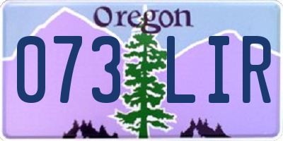 OR license plate 073LIR