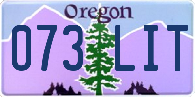 OR license plate 073LIT