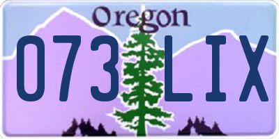 OR license plate 073LIX