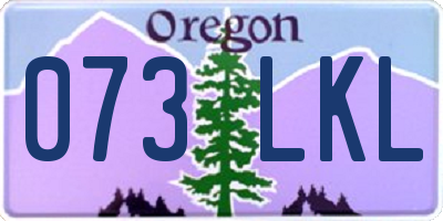 OR license plate 073LKL