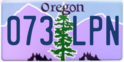OR license plate 073LPN