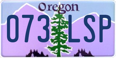 OR license plate 073LSP