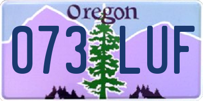 OR license plate 073LUF