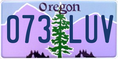 OR license plate 073LUV