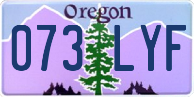 OR license plate 073LYF