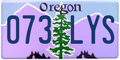 OR license plate 073LYS