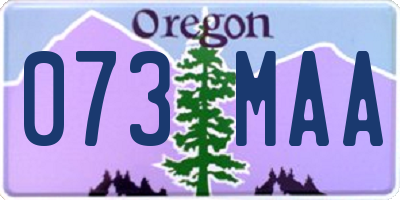 OR license plate 073MAA
