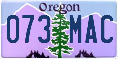 OR license plate 073MAC
