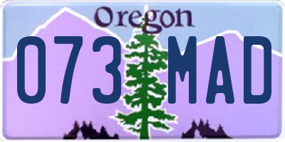 OR license plate 073MAD