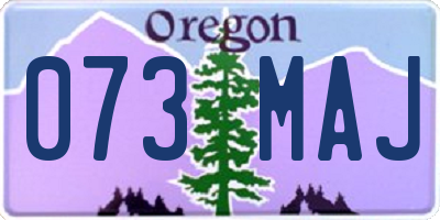 OR license plate 073MAJ
